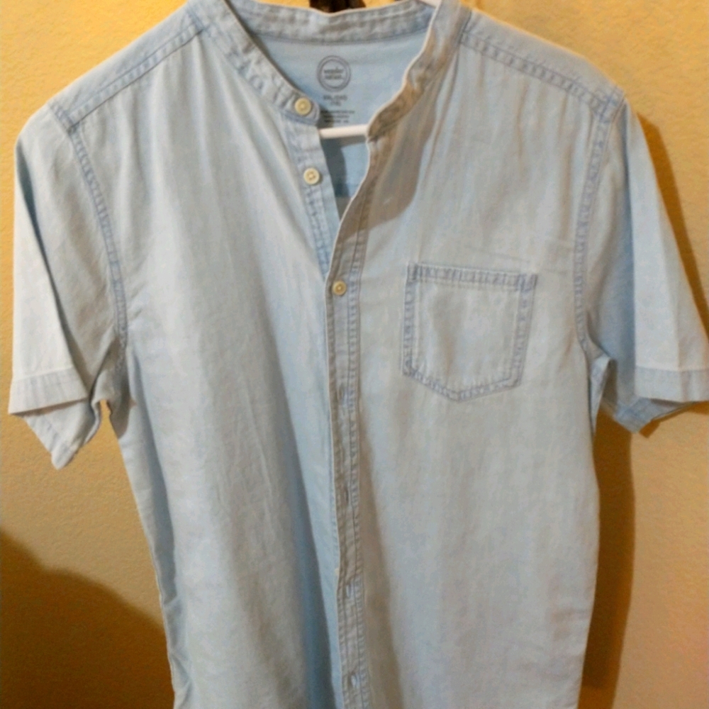 No collar boy's denim button up shirt XXL